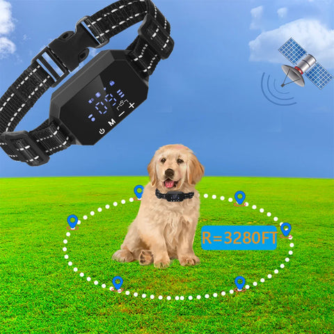 Collier de dressage pour chien 1000 m, GPS électrique, clôture sans fil, IPX7, étanche, électronique, pour chiens de petite, moyenne et grande taille