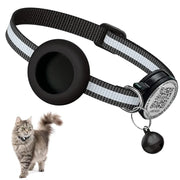 Collier GPS pour chat avec étiquette nominative QR et support AirTag, protection 2 en 1, collier réfléchissant pour chaton, étui AirTag pour chats